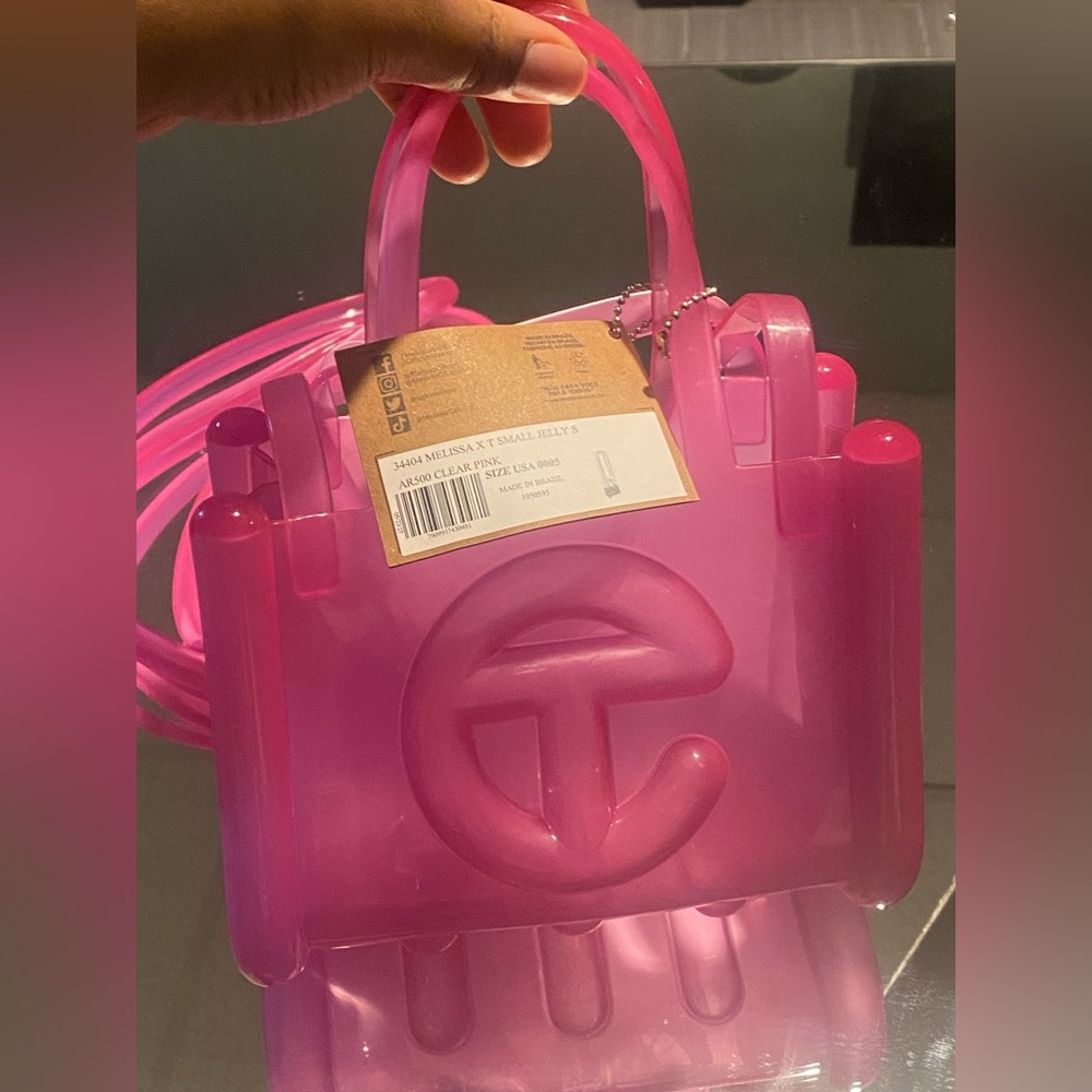 MelissaxTelfar Small Jelly Shopper-Clear Pink